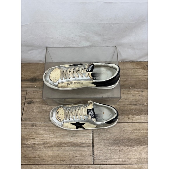 Golden Goose Stardan Sneakers Platform Silver Black Star Size 39 Low Top - Picture 8 of 9